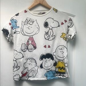 Zara Peanuts Kids Graphic T-Shirt - White sz 10